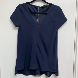 Zara Navy Blouse Top